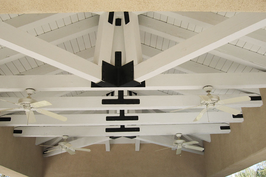 Patio cover and rafters painting